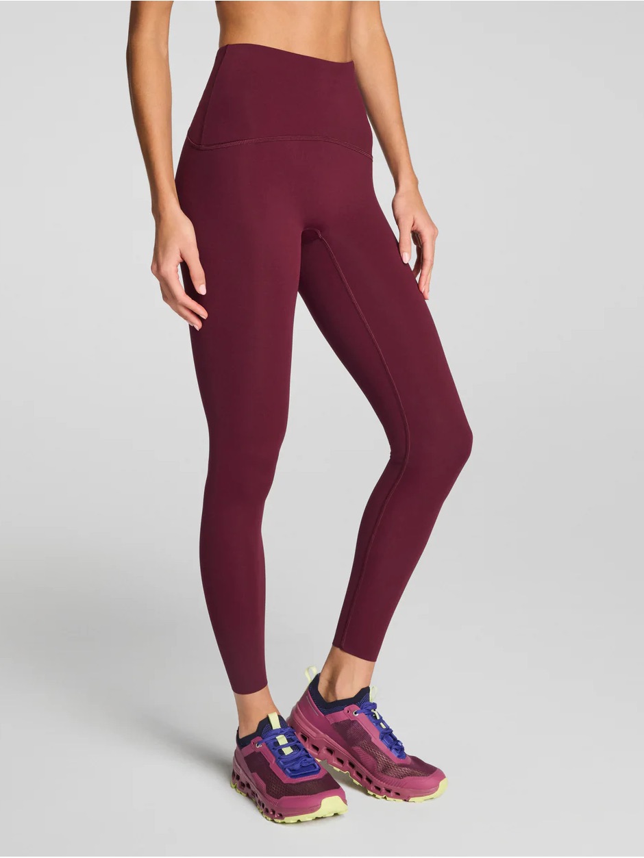 Spanx High-Waist Leggings In Burgundy